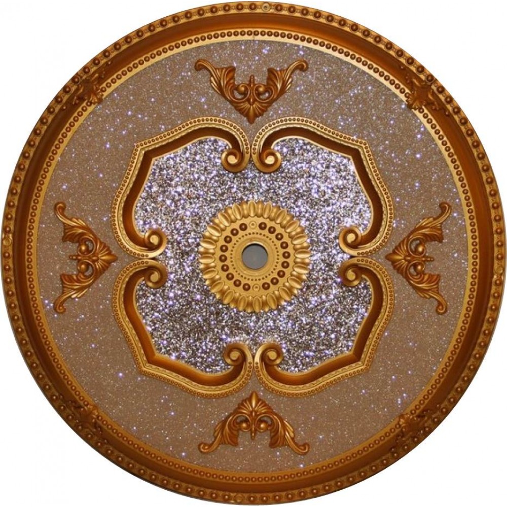 80 Cm Yuvarlak Osmanli Saray Tavan S-477 Avize Gobegi Altin Varak Kaplamali 3D